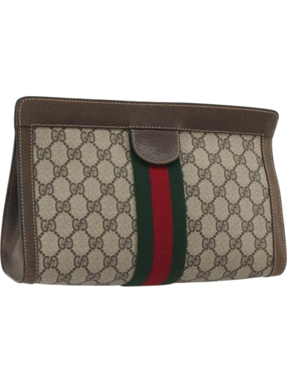 GUCCI GG Supreme Clutch Bag PVC Leather Beige 67 014 2125